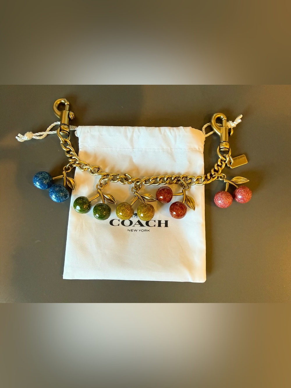 Coach Rainbow Cherries Chain Bag Charm - RARE - Picture 5 of 5